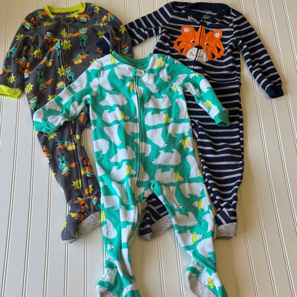 Kids One Piece Pajamas Set - Dinosaur, Fox, and Tiger Designs